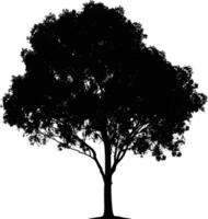 AI generated Silhouette tree nature black color only vector