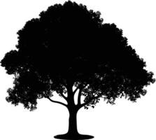 ai generado silueta árbol naturaleza negro color solamente vector