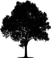 ai generado silueta árbol naturaleza negro color solamente vector