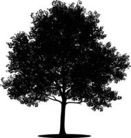 ai generado silueta árbol naturaleza negro color solamente vector