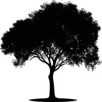 ai generado silueta árbol naturaleza negro color solamente vector