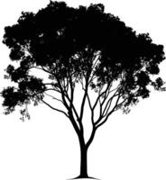 ai generado silueta árbol naturaleza negro color solamente vector