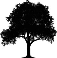 ai generado silueta árbol naturaleza negro color solamente vector