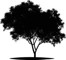 ai generado silueta árbol naturaleza negro color solamente vector