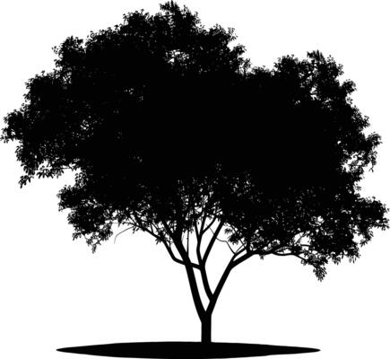AI generated Silhouette tree nature black color only