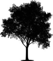 ai generado silueta árbol naturaleza negro color solamente vector