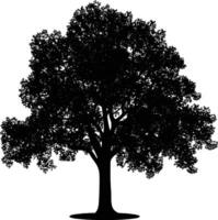 ai generado silueta árbol naturaleza negro color solamente vector