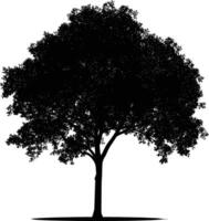 ai generado silueta árbol naturaleza negro color solamente vector