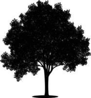 ai generado silueta árbol naturaleza negro color solamente vector