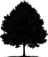 ai generado silueta árbol naturaleza negro color solamente vector