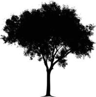 ai generado silueta árbol naturaleza negro color solamente vector