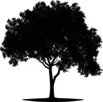 ai generado silueta árbol naturaleza negro color solamente vector