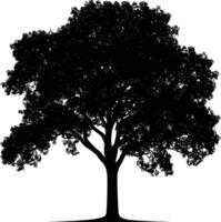 ai generado silueta árbol naturaleza negro color solamente vector