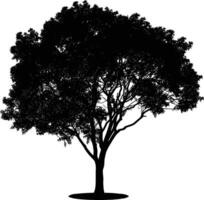 ai generado silueta árbol naturaleza negro color solamente vector