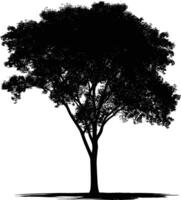 ai generado silueta árbol naturaleza negro color solamente vector