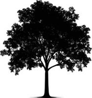 AI generated Silhouette tree nature black color only vector