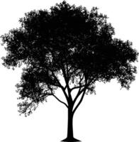 ai generado silueta árbol naturaleza negro color solamente vector