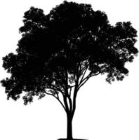 ai generado silueta árbol naturaleza negro color solamente vector