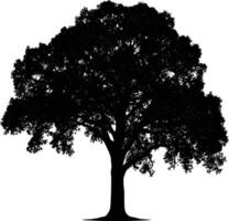 ai generado silueta árbol naturaleza negro color solamente vector