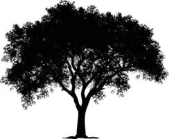 ai generado silueta árbol naturaleza negro color solamente vector