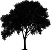 ai generado silueta árbol naturaleza negro color solamente vector