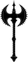 AI generated Silhouette viking ax or axe or warhammer weapon in mmorpg game black color only vector