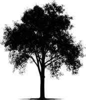 ai generado silueta árbol naturaleza negro color solamente vector