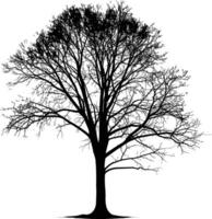 ai generado silueta árbol naturaleza negro color solamente vector