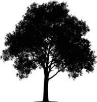 ai generado silueta árbol naturaleza negro color solamente vector