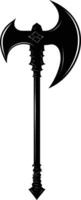 AI generated Silhouette viking ax or axe in mmorpg game black color only vector