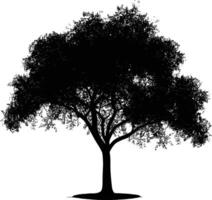 ai generado silueta árbol naturaleza negro color solamente vector