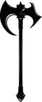 AI generated Silhouette viking ax or axe in mmorpg game black color only vector