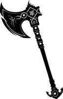 AI generated Silhouette viking ax or axe in mmorpg game black color only vector