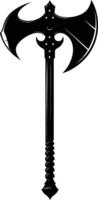 AI generated Silhouette viking ax or axe in mmorpg game black color only vector