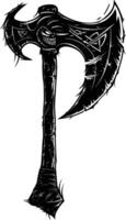 AI generated Silhouette viking ax or axe in mmorpg game black color only vector