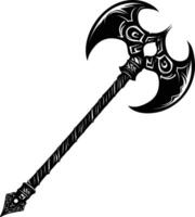 AI generated Silhouette viking club weapon in mmorpg game black color only vector