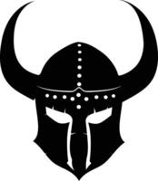 AI generated Silhouette viking helmet in mmorpg game black color only vector