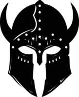 AI generated Silhouette viking helmet in mmorpg game black color only vector