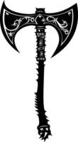 AI generated Silhouette viking ax or axe in mmorpg game black color only vector