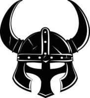 AI generated Silhouette viking helmet in mmorpg game black color only vector