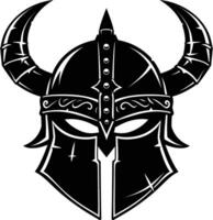 AI generated Silhouette viking helmet in mmorpg game black color only vector