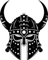 AI generated Silhouette viking helmet in mmorpg game black color only vector