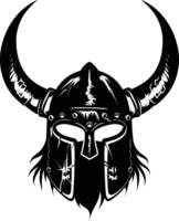 AI generated Silhouette viking helmet in mmorpg game black color only vector