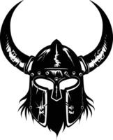 AI generated Silhouette viking helmet in mmorpg game black color only vector