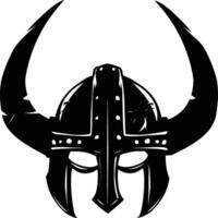 ai generado silueta vikingo casco en mmorpg juego negro color solamente vector