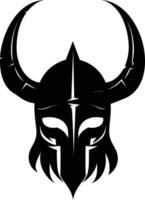 AI generated Silhouette viking helmet in mmorpg game black color only vector