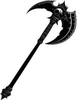 AI generated Silhouette viking club weapon in mmorpg game black color only vector