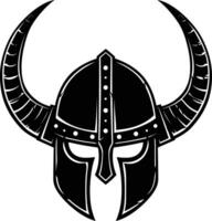 AI generated Silhouette viking helmet in mmorpg game black color only vector