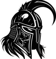 ai generado silueta vikingo casco en mmorpg juego negro color solamente vector