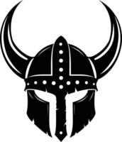 ai generado silueta vikingo casco en mmorpg juego negro color solamente vector